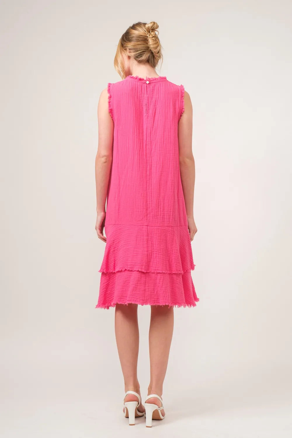 Image of And The Why Washed Fringe Detail Tiered Dress | Queeble.shop