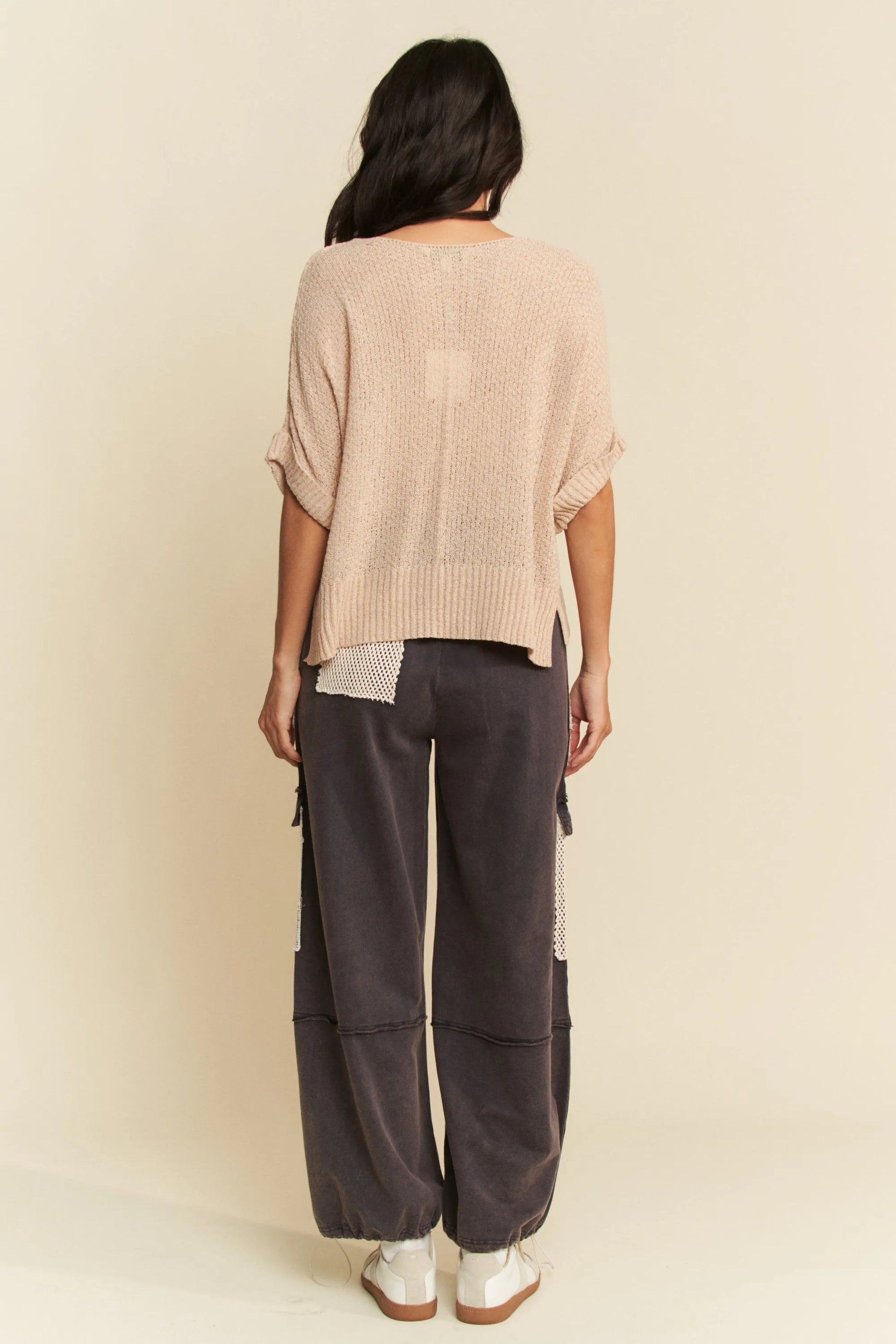 Image of Davi & Dani Sequin American Flag Patch Short Sleeve Knit Top | Queeble.shop