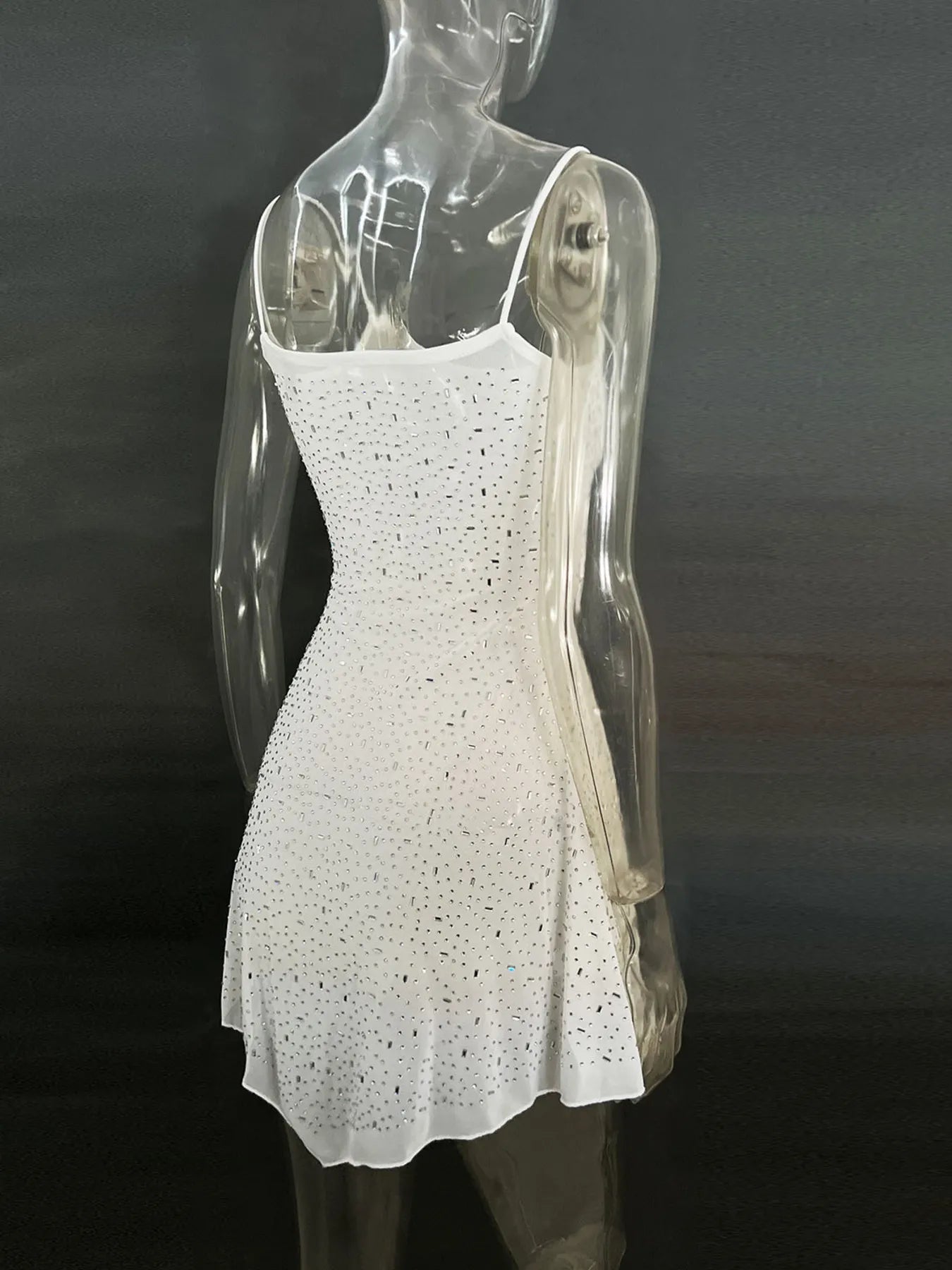 Image of Rhinestone Decor Mini Cami Dress | Queeble.shop