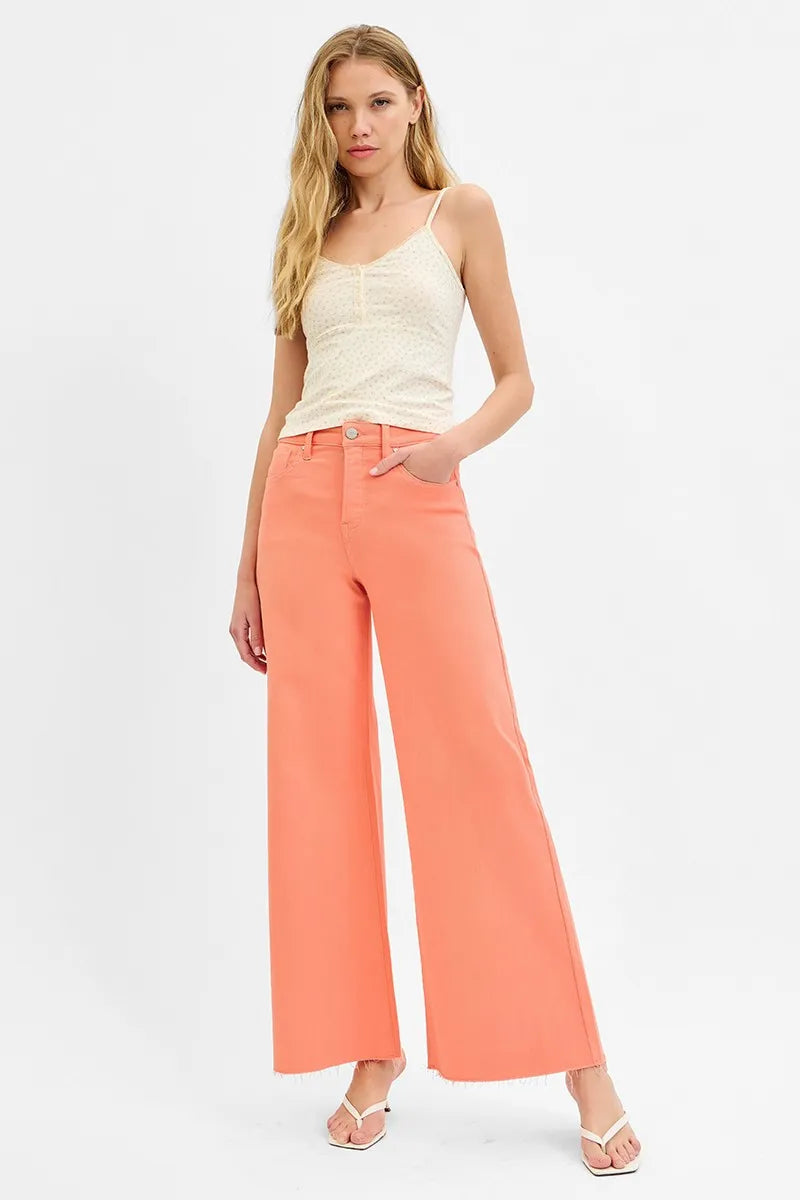 Image of RISEN Full Size Tummy Control High Rise Wide Leg Palazzo Jeans Plus Size | Queeble.shop