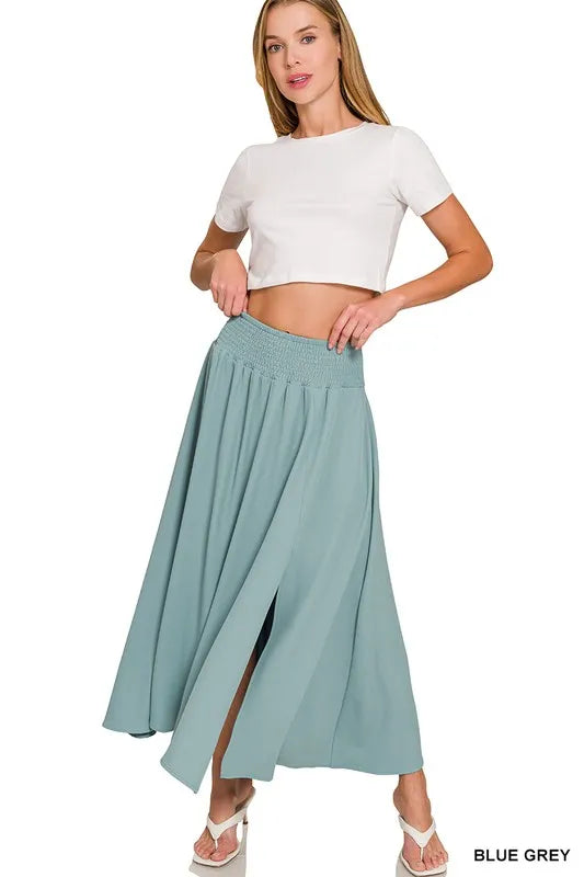 Image of Zenana Heavy Woven Span Crop Tee & Skirt Set | Queeble.shop