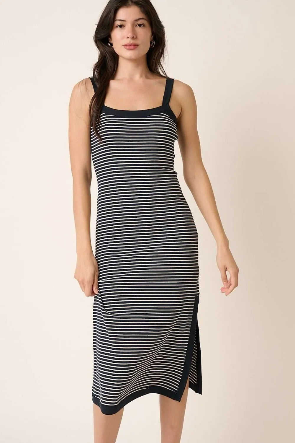 Image of Mittoshop Contrast Striped Midi Cami Dress | Queeble.shop