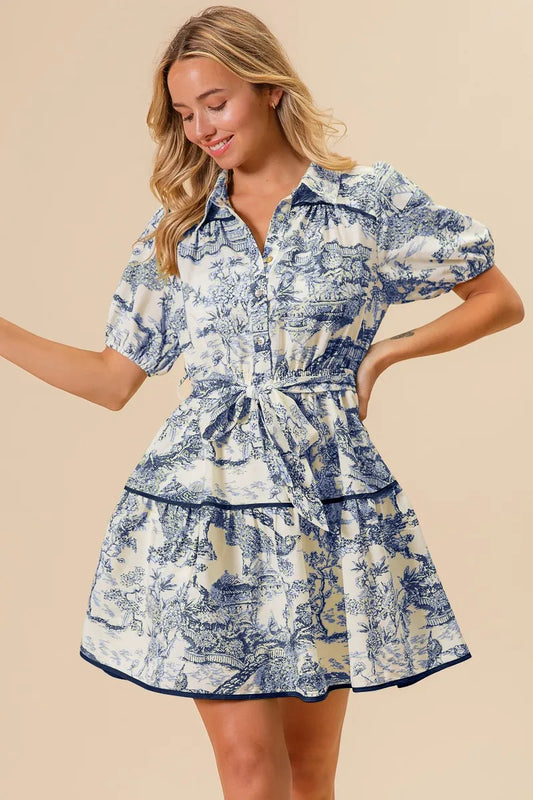 Image of BiBi Woven Printed Tiered Dress | Queeble.shop