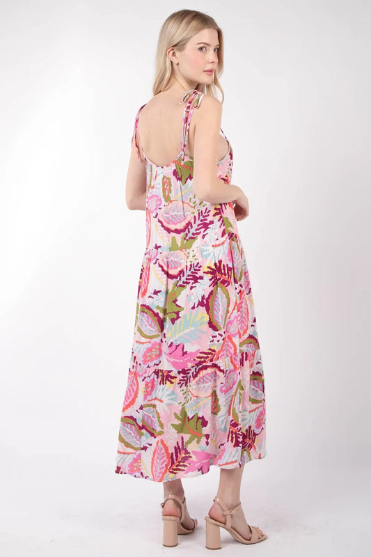 Image of VERY J Tropical Printed Cami Midi Dress | Queeble.shop