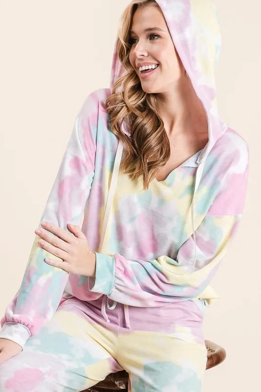 Image of BiBi Tie Dye French Terry Casual Pants | Queeble.shop