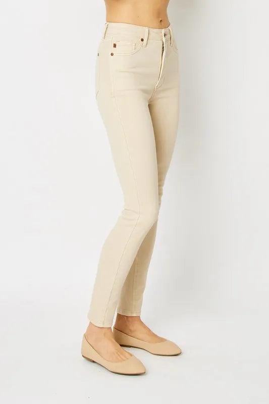 Image of Judy Blue Full Size Garment Dyed Tummy Control Skinny Jeans | Queeble.shop