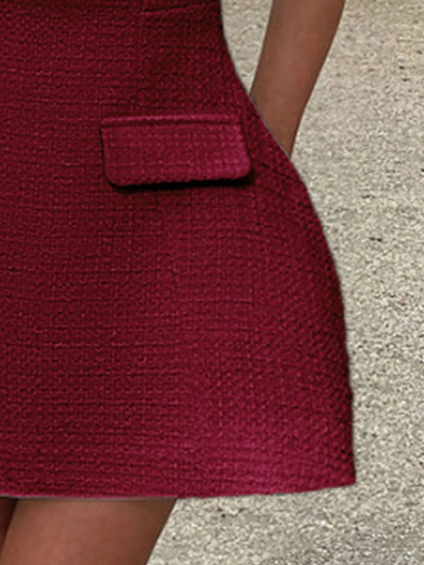 Image of Cutout Back Round Neck Cap Sleeve Mini Dress | Queeble.shop
