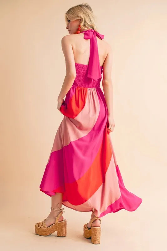 Image of Aemi+Co Color Block Sleeveless Maxi Dress | Queeble.shop