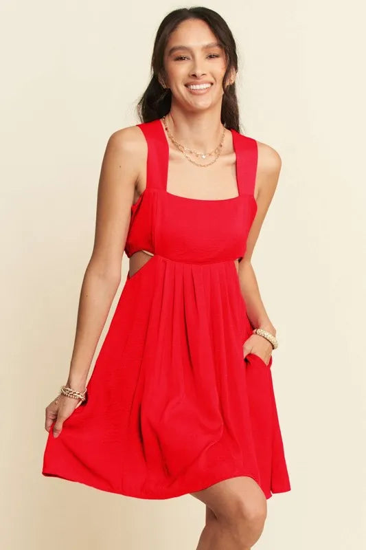Image of Davi & Dani Washed Satin Cutout Skirt Bandeau Mini Dress | Queeble.shop