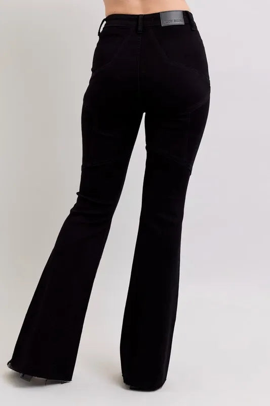Image of Judy Blue Full Size High Waist Star Seam Detail Flare Plus Size | Queeble.shop