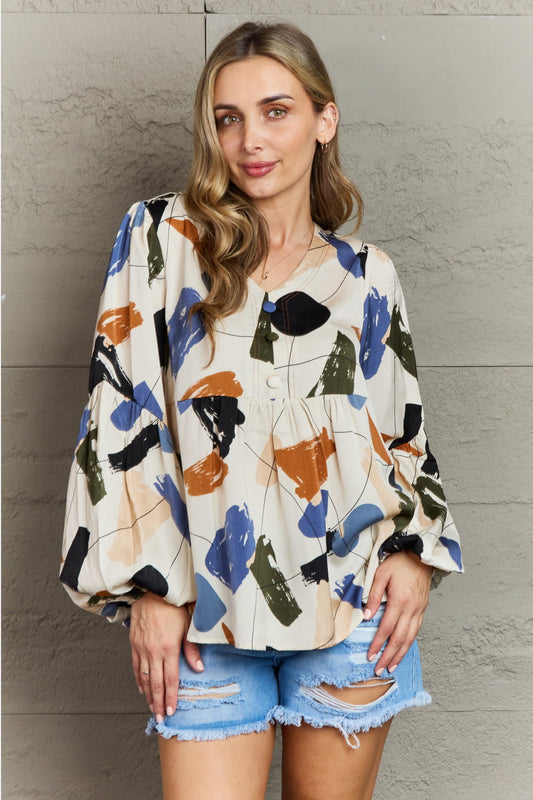 Image of Hailey & Co Wishful Thinking Multi Colored Printed Blouse | Queeble.shop