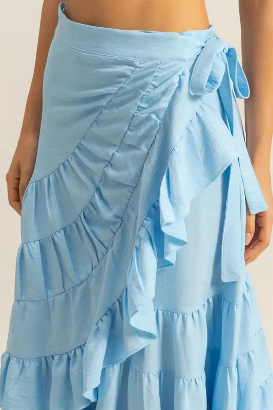 Image of HYFVE Ruffled Tiered High Waist Skirt | Queeble.shop