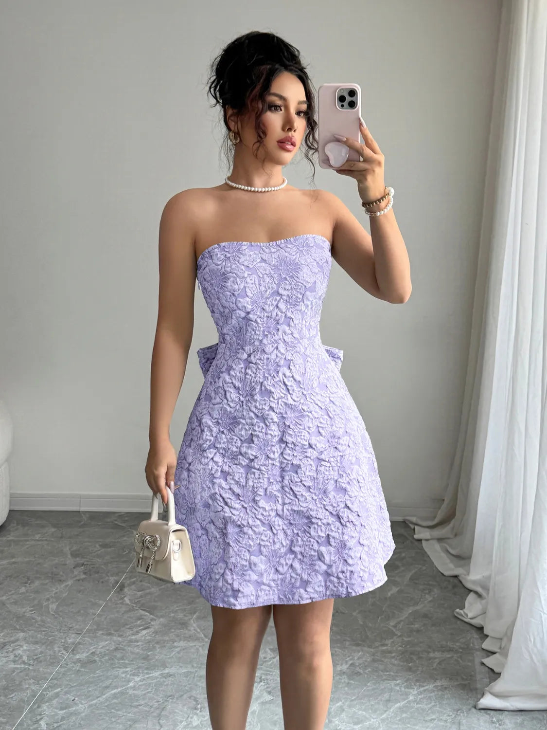 Image of Bow Back Tube Mini Dress | Queeble.shop