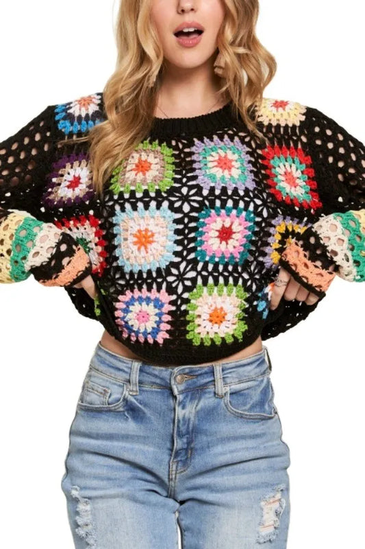 Image of ADORA Lightweight Multi Color Crochet Top | Queeble.shop