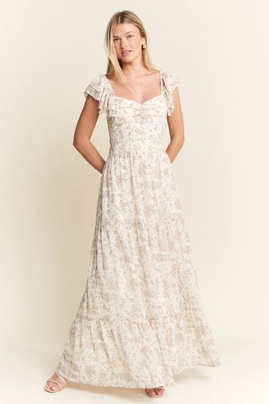 Image of Jade By Jane Full Size Ruffle Sleeve Tiered Maxi Dress Plus Size | Queeble.shop