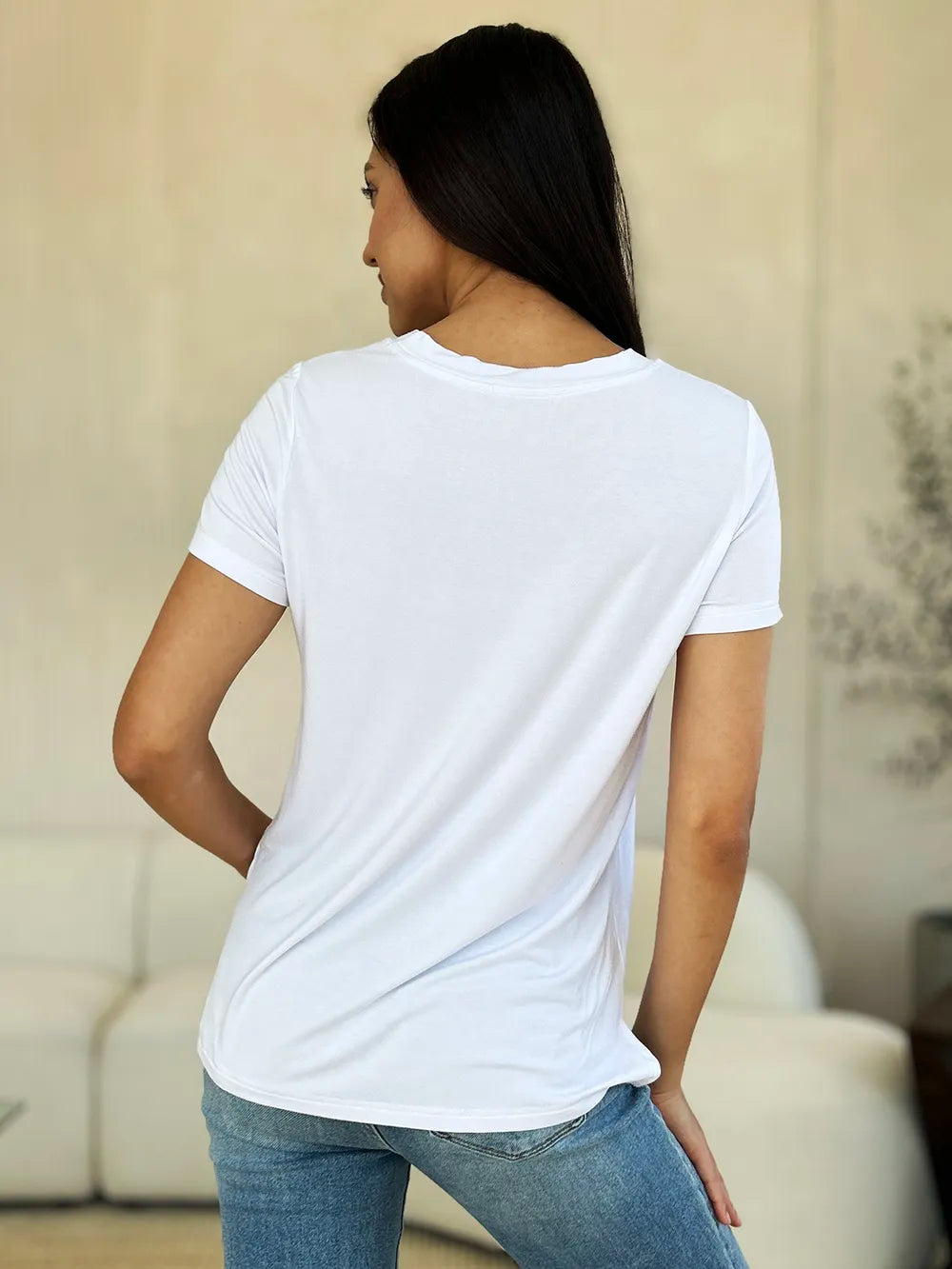 Image of Basic Bae Full Size Round Neck Short Sleeve T-Shirt | Queeble.shop