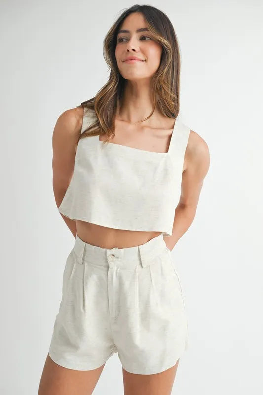 Image of MABLE Sleeveless Crop Top and Shorts Set | Queeble.shop