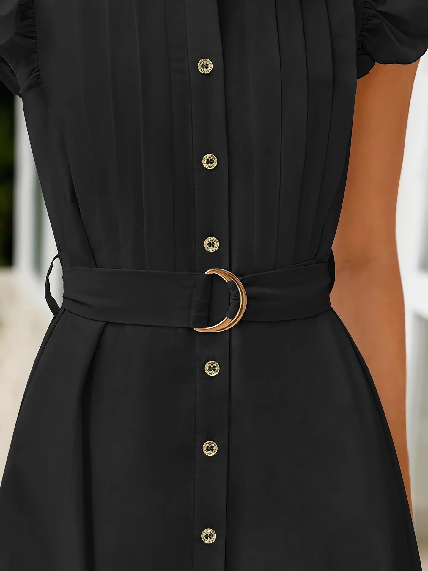 Image of Ruffled Button-Front Midi Dress | Queeble.shop