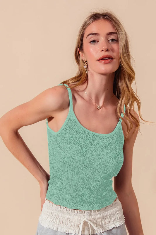 Image of SO ME Two Tone Floral Seamless Tank Top | Queeble.shop