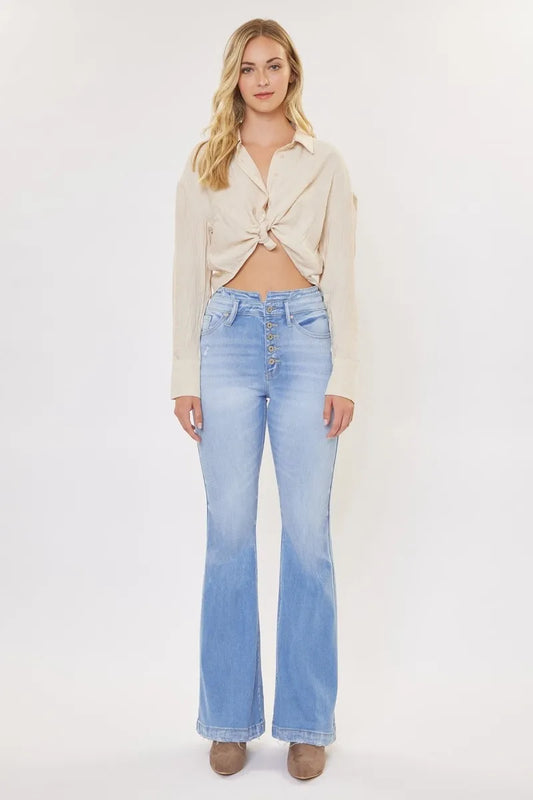 Image of Kancan Curvy High Rise Flare Jeans | Queeble.shop