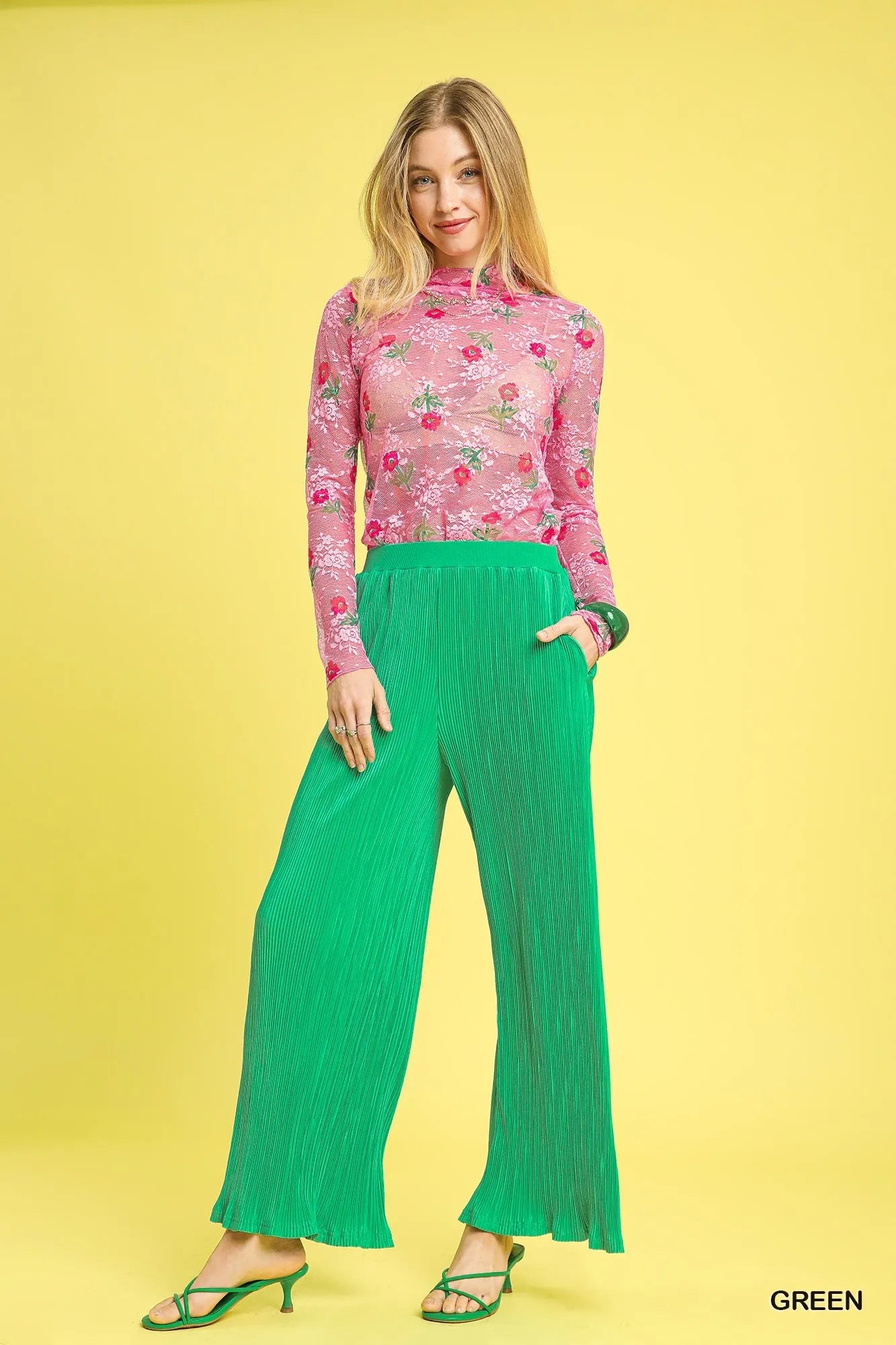 Image of Umgee Wide Leg Textured Pants | Queeble.shop
