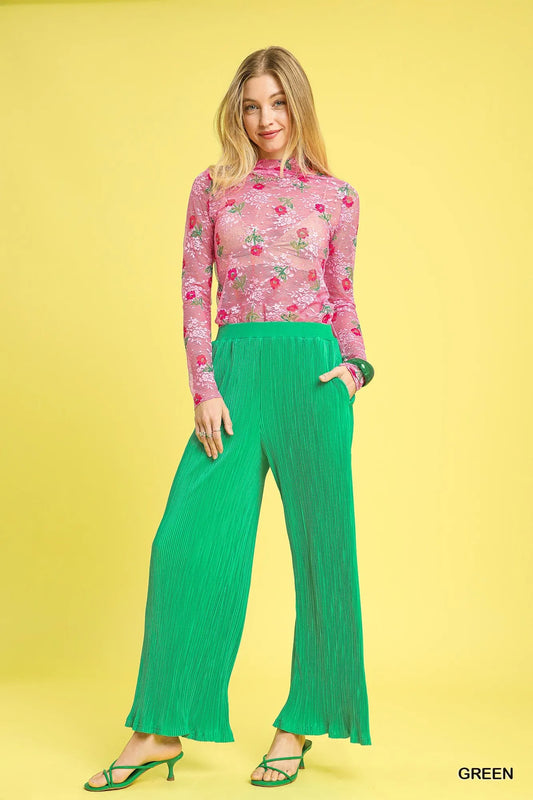 Image of Umgee Wide Leg Textured Pants | Queeble.shop