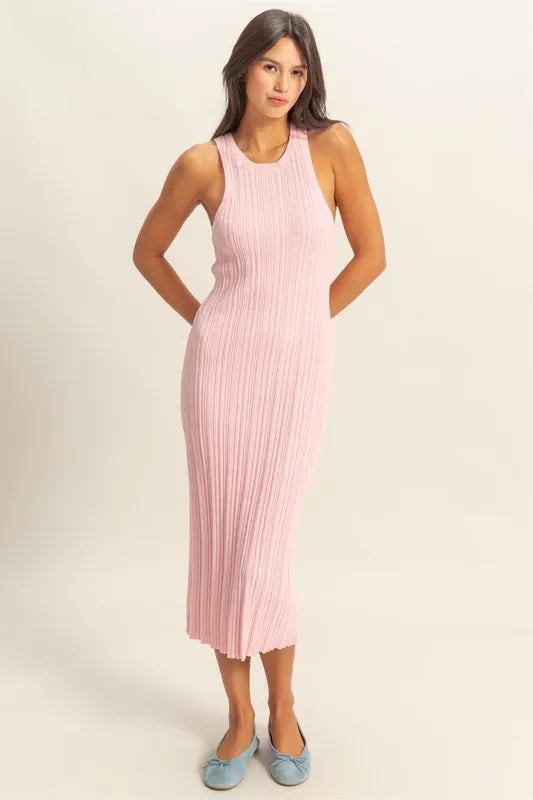 Image of HYFVE Round Neck Bodycon Ribbed Knit Dress | Queeble.shop