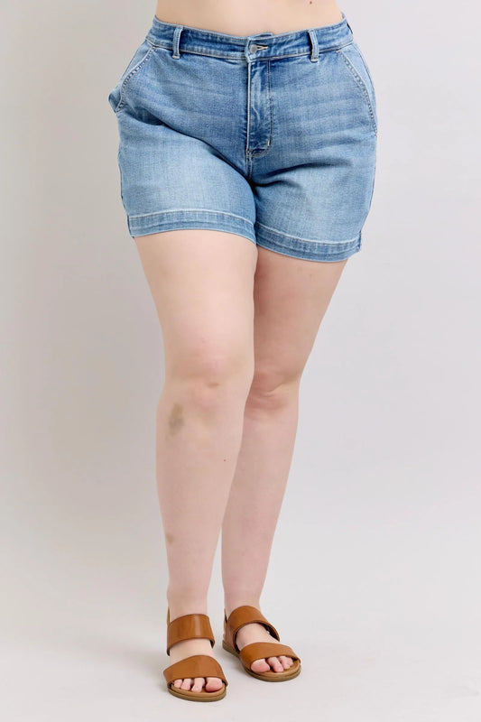 Image of Judy Blue Plus Size High Rise Denim Shorts | Queeble.shop
