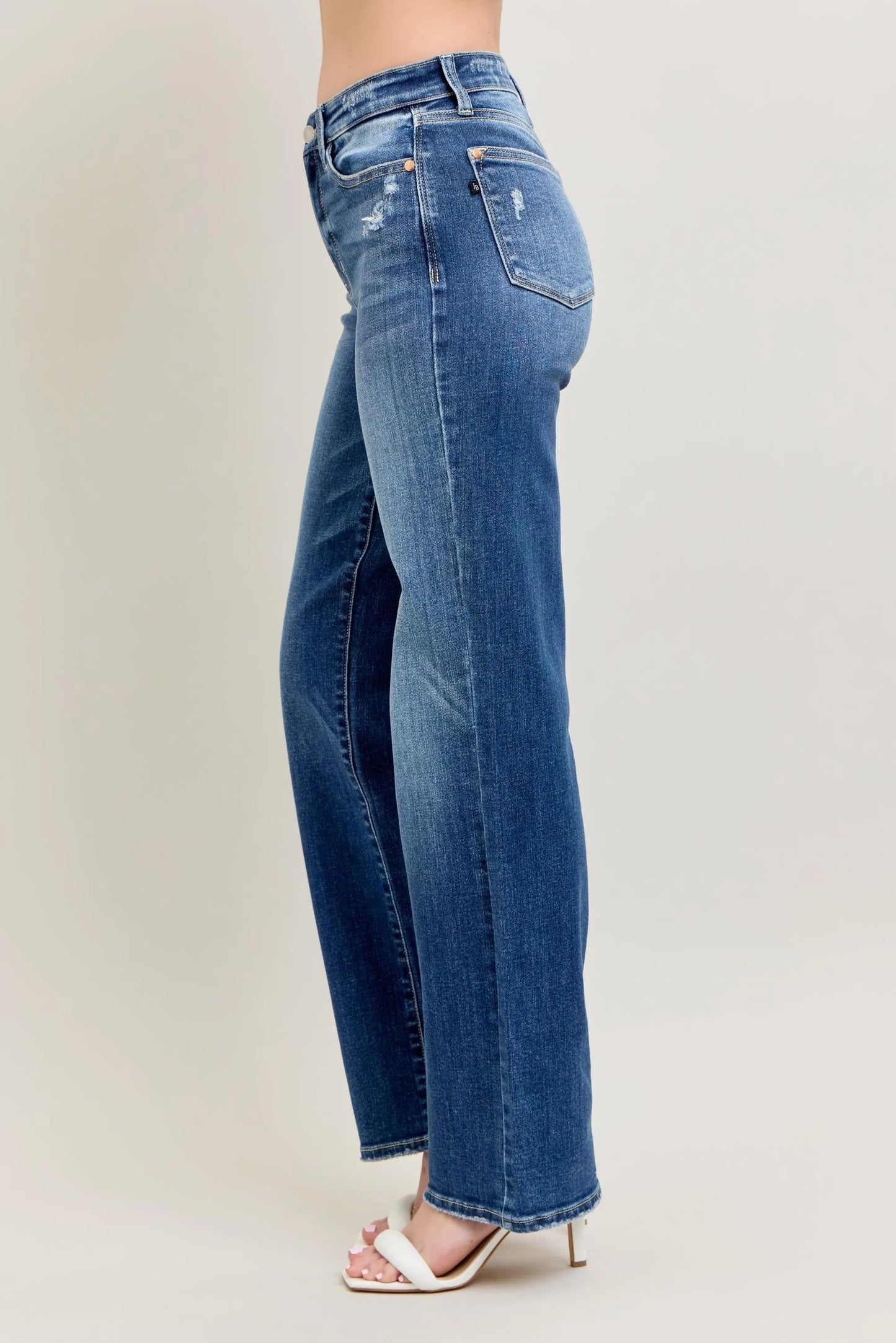 Image of Judy Blue Full Size High Waist 90's Straight Leg Jeans Plus Size | Queeble.shop