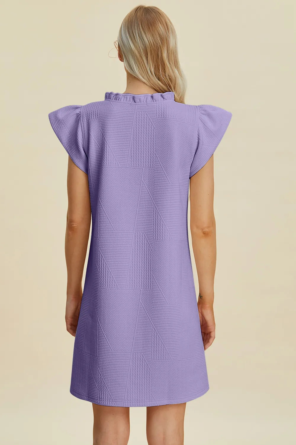 Image of Double Take Full Size Ruffled V-Neck Cap Sleeve Dress | Queeble.shop