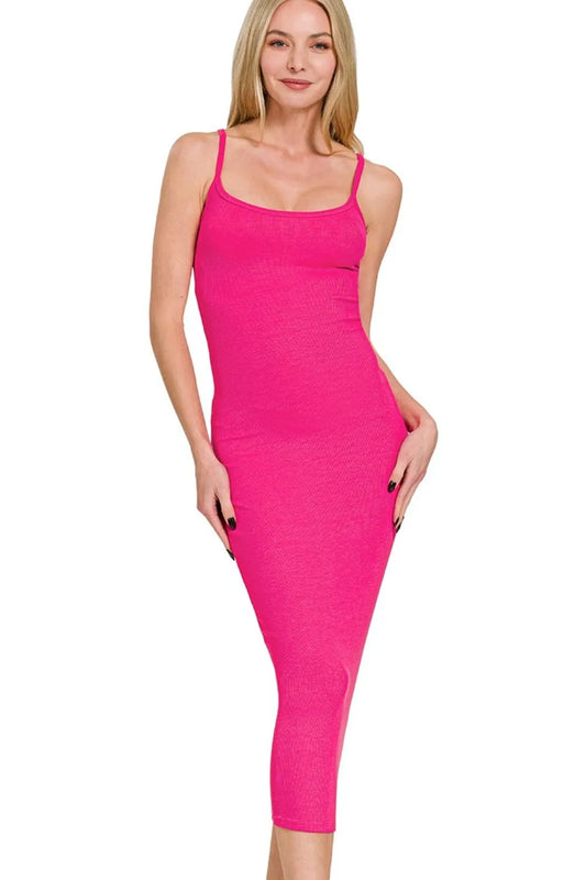 Image of Zenana Ribbed Bodycon Midi Dress | Queeble.shop