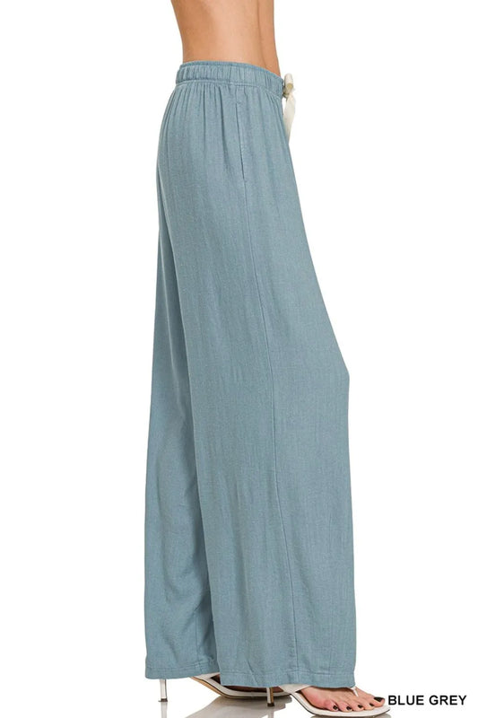 Image of Zenana Linen Drawstring Pants | Queeble.shop