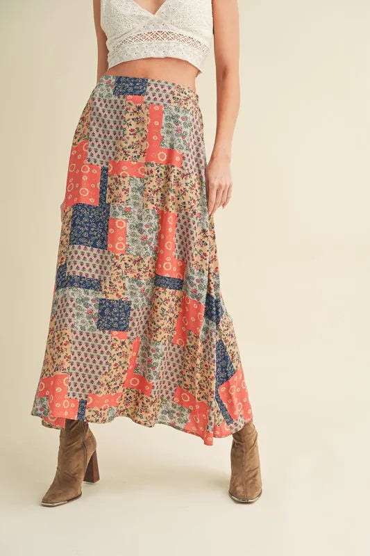 Image of Aemi + Co Printed Maxi Skirt | Queeble.shop