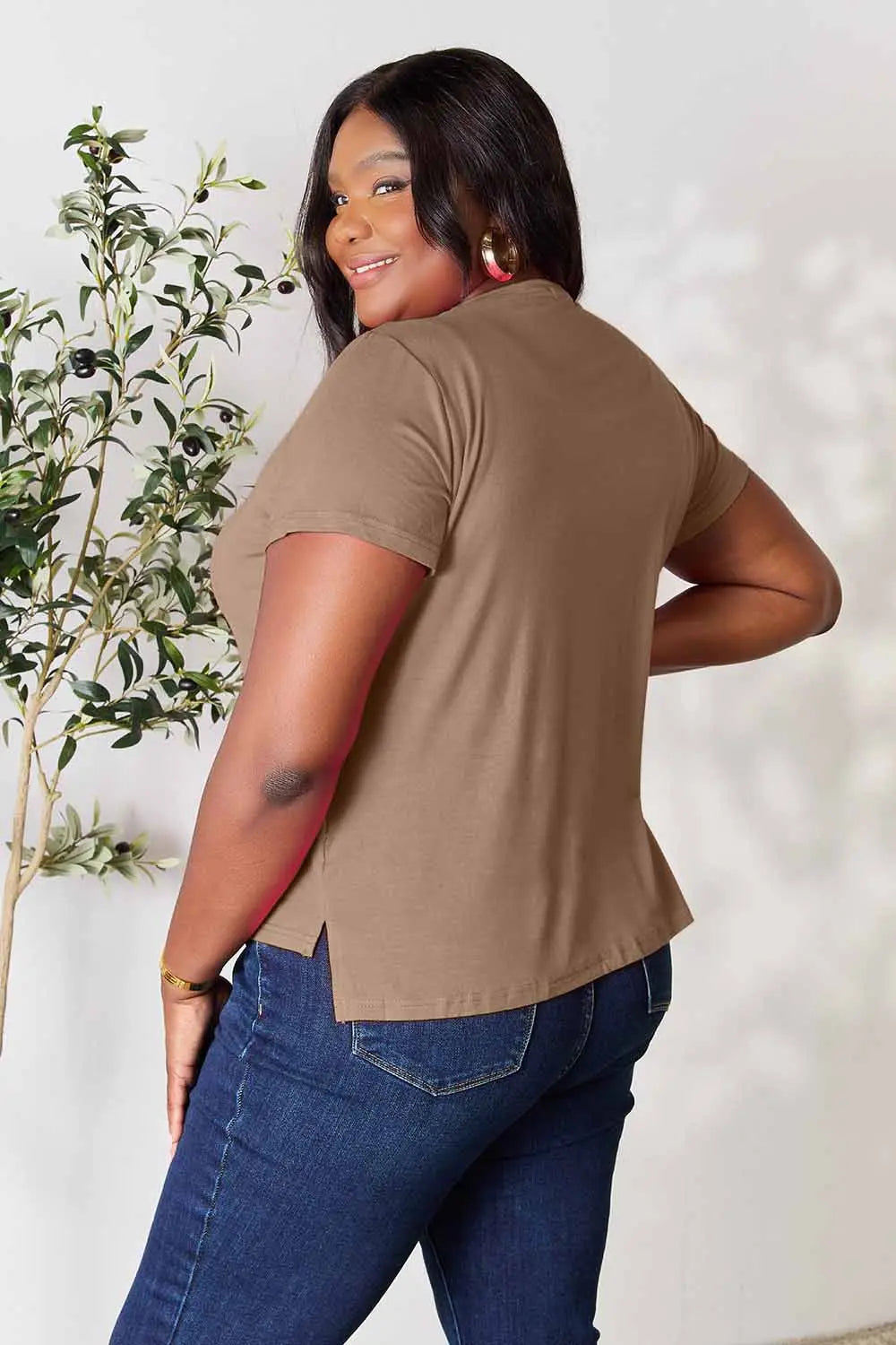 Image of Basic Bae Full Size Round Neck Short Sleeve T-Shirt | Queeble.shop