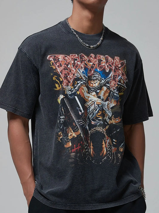 Image of Men's Graphic Round Neck Short Sleeve T-Shirt | Queeble.shop