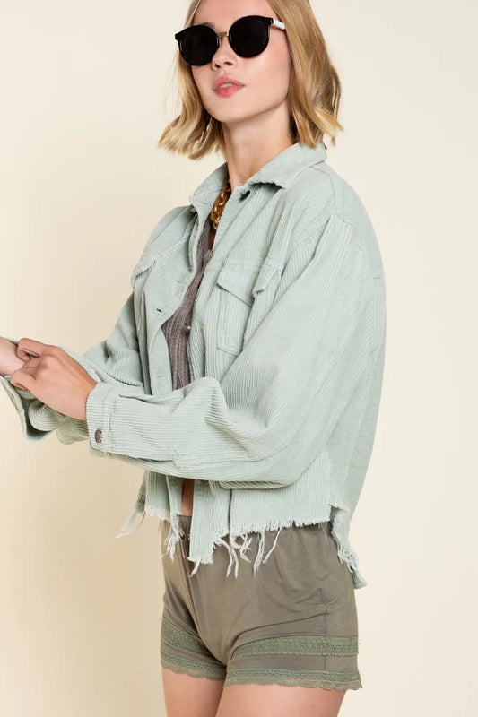 Image of POL Button Down Corduroy Trucker Jacket | Queeble.shop
