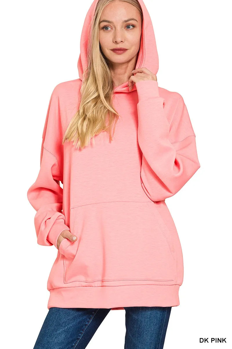 Image of Zenana Oversized Scuba Hoodie with Kangaroo Pocket | Queeble.shop