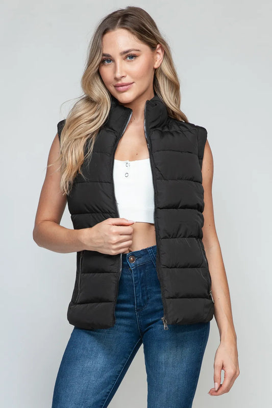 Image of Snobbish Zip Up Turtleneck Vest with Pockets | Queeble.shop