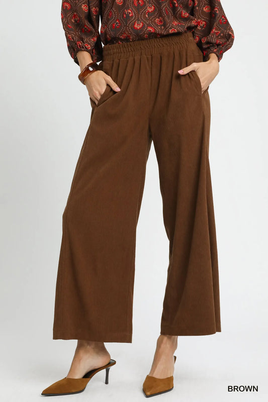 Image of Umgee Wide-Leg Corduroy Pants | Queeble.shop