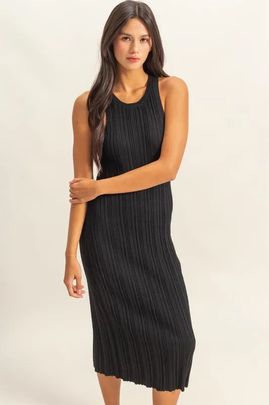 Image of HYFVE Round Neck Bodycon Ribbed Knit Dress | Queeble.shop