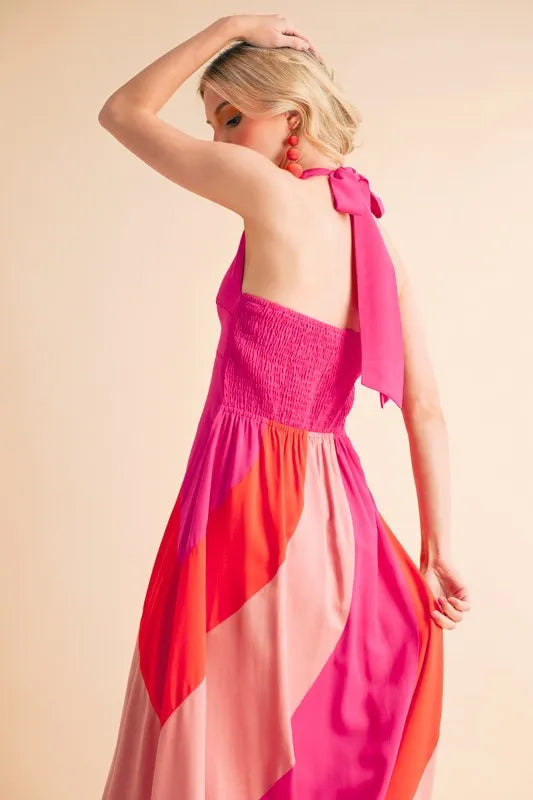 Image of Aemi+Co Color Block Sleeveless Maxi Dress | Queeble.shop