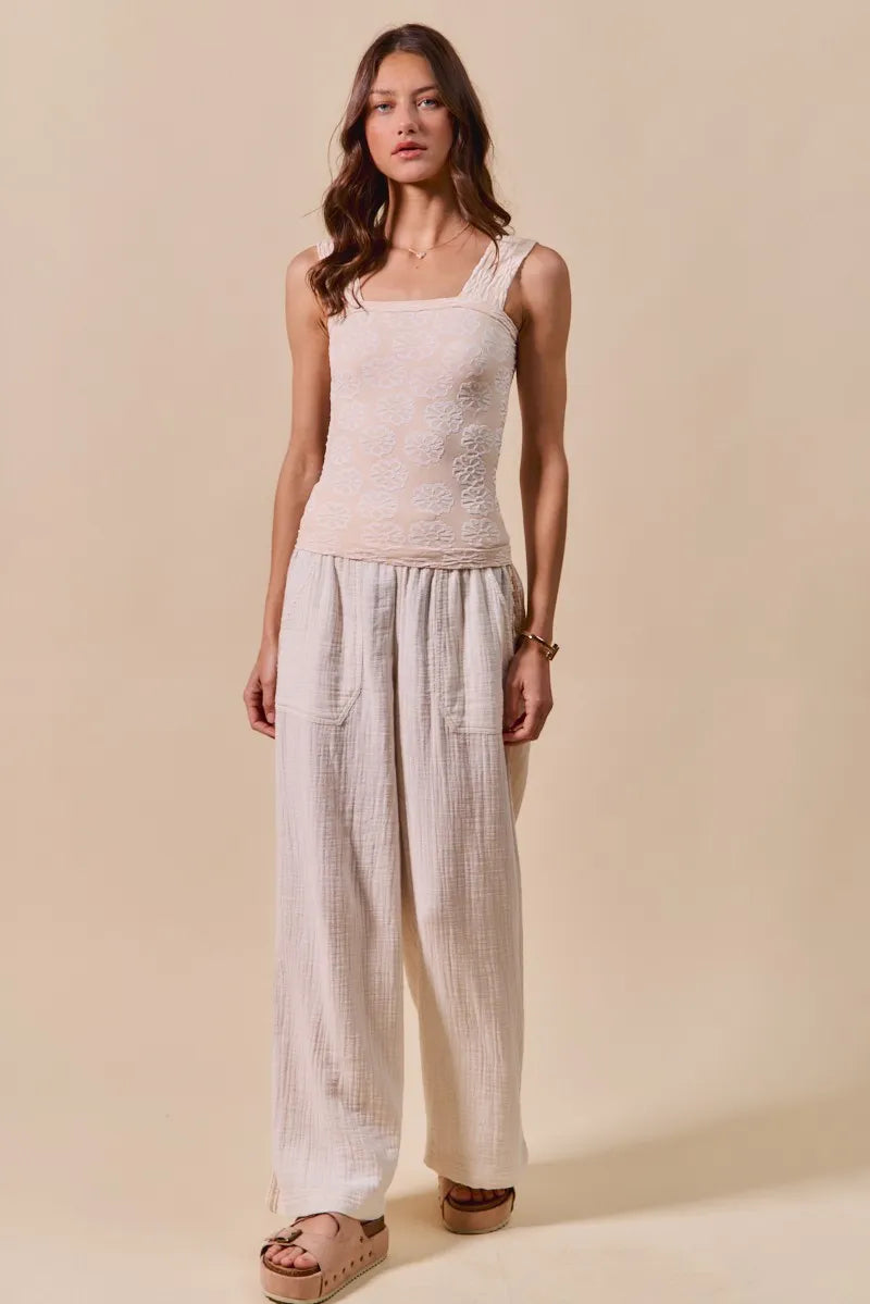 Image of SO ME Two Tone Floral Seamless Tank Top | Queeble.shop