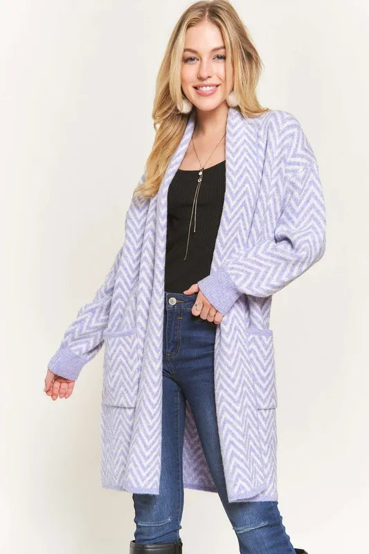 Image of ADORA Chevron Sweater Cardigan | Queeble.shop