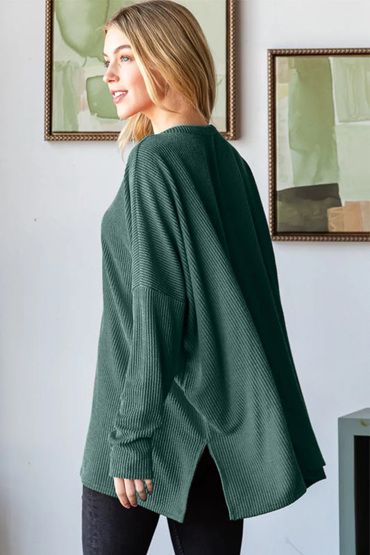 Image of Heimish Sequin Nutcracker Long Sleeve Ribbed Top | Queeble.shop