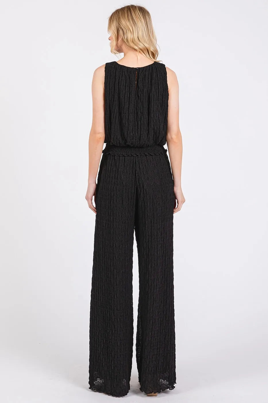 Image of Mittoshop Textured Stretchy Crop Tank and Pants Set | Queeble.shop