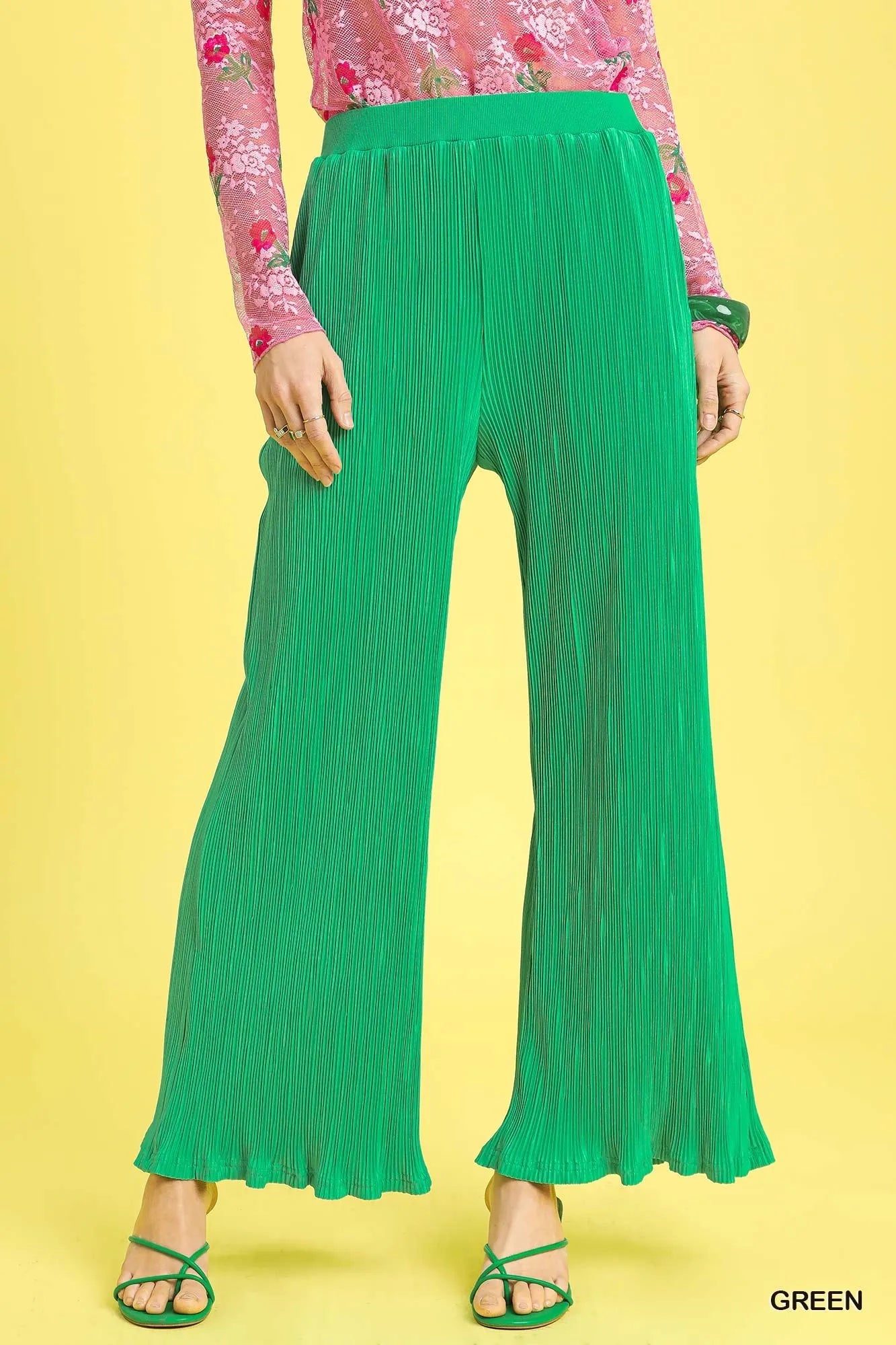 Image of Umgee Wide Leg Textured Pants | Queeble.shop