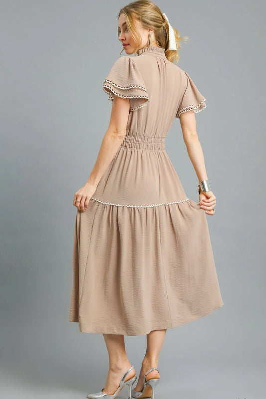 Image of Umgee Tiered Flutter Sleeve Midi Dress | Queeble.shop