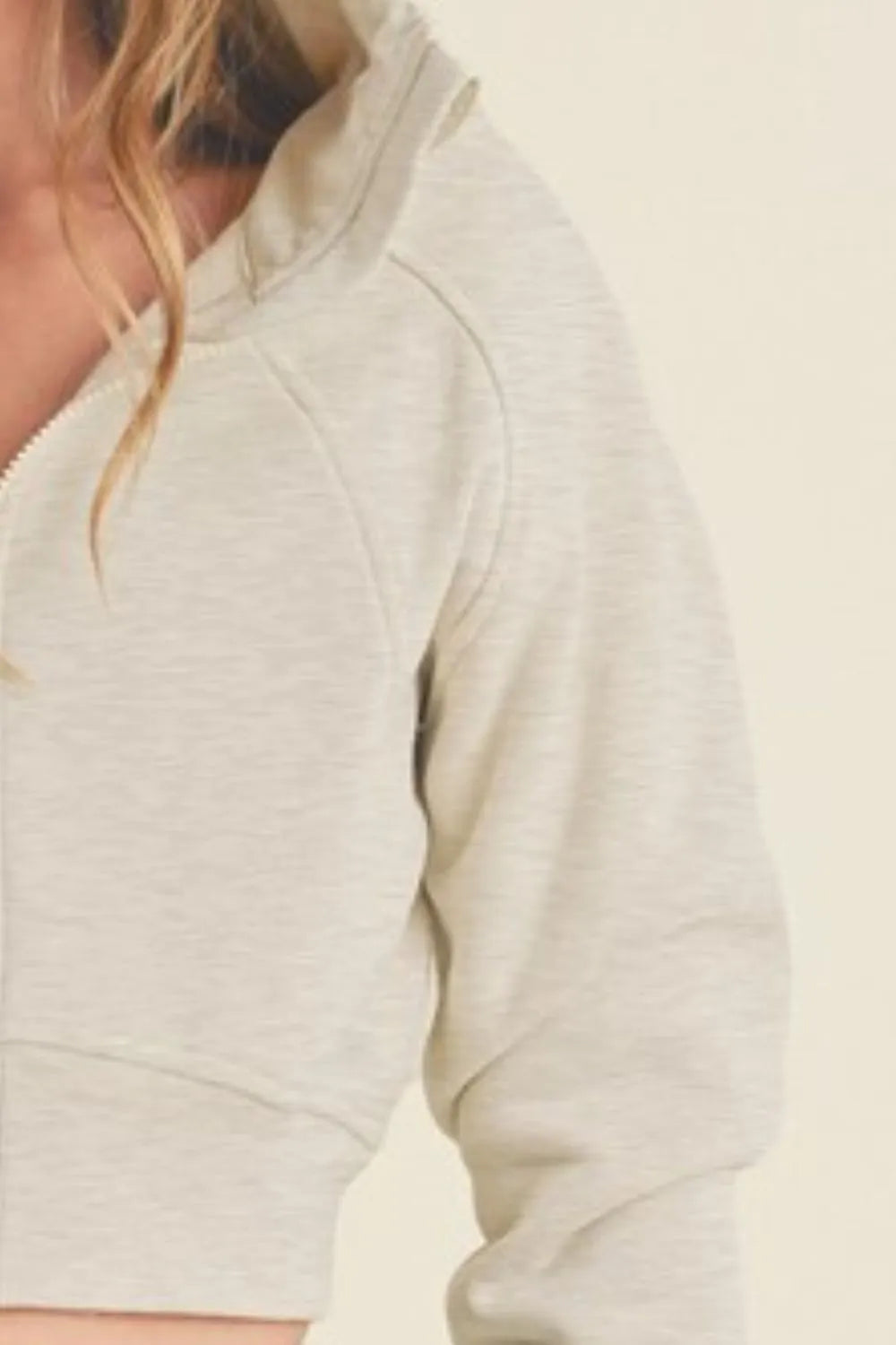 Image of Aemi + Co Zip Up Raglan Sleeve Cropped Hoodie | Queeble.shop