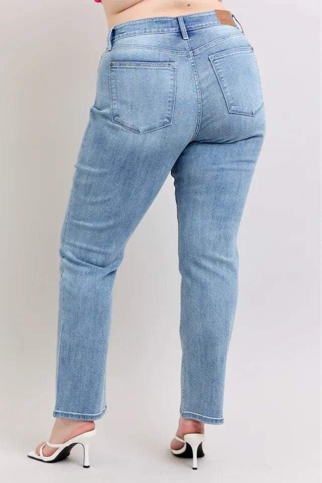 Image of Judy Blue Plus Size High Waist Dad Jeans | Queeble.shop