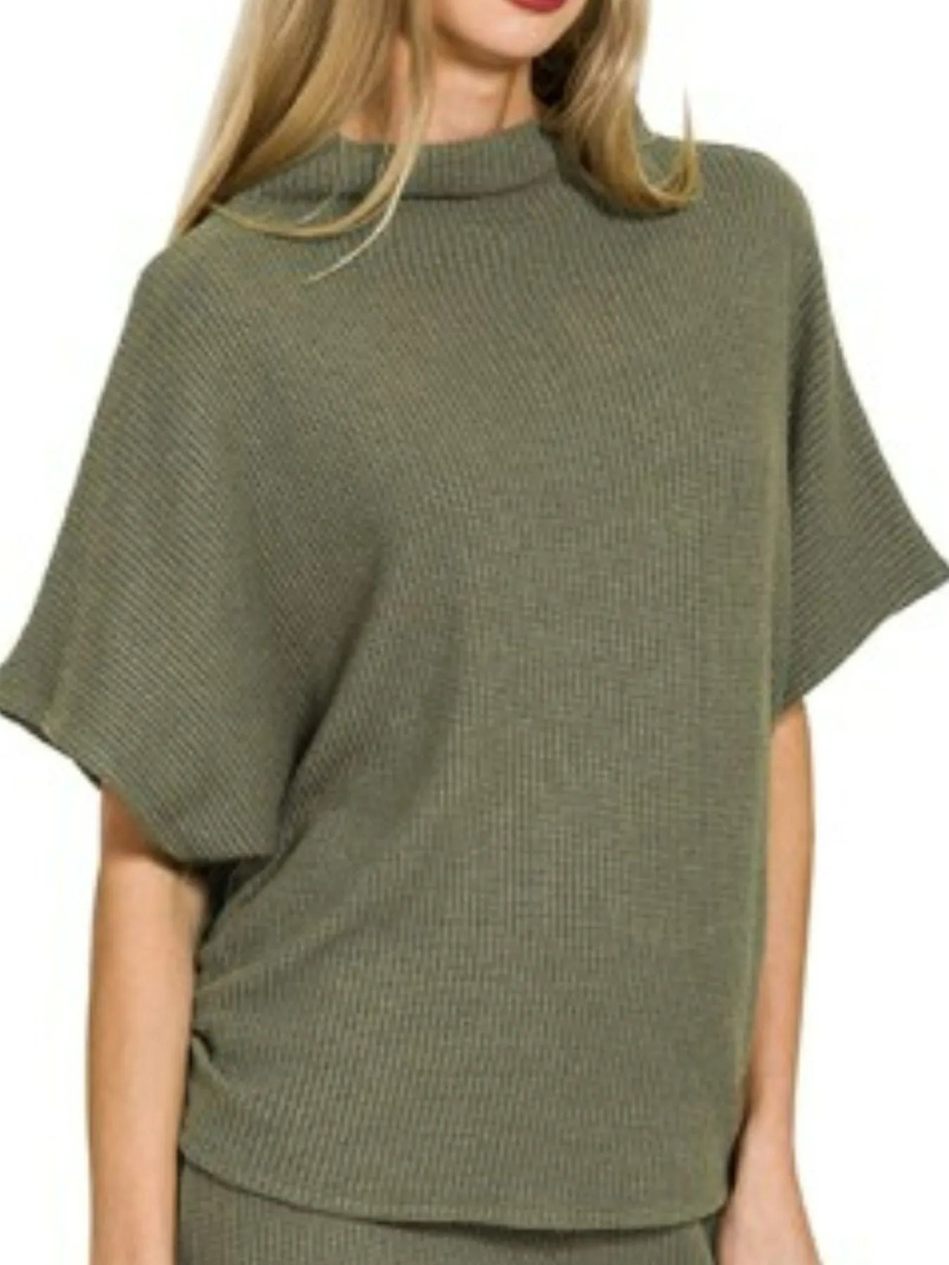Image of Zenana Mock Neck Top and Pants Sweater Set | Queeble.shop